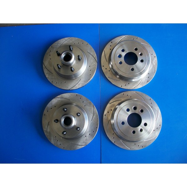 Full Set Disc Rotors Drilled & Slotted for Ford Falcon EF EL XR6 XR8