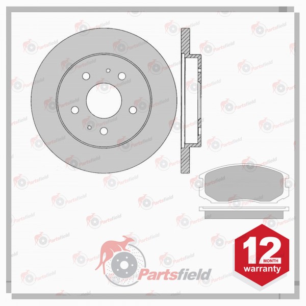 Daihatsu Terios J100G J102G Front Disc Rotors 273mm and Brake Pads Set 97-05