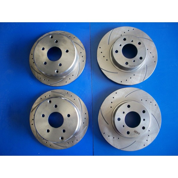 Full Set Disc Rotors Drilled & Slotted for Holden Commodore FOR  VT VX VU VY VZ