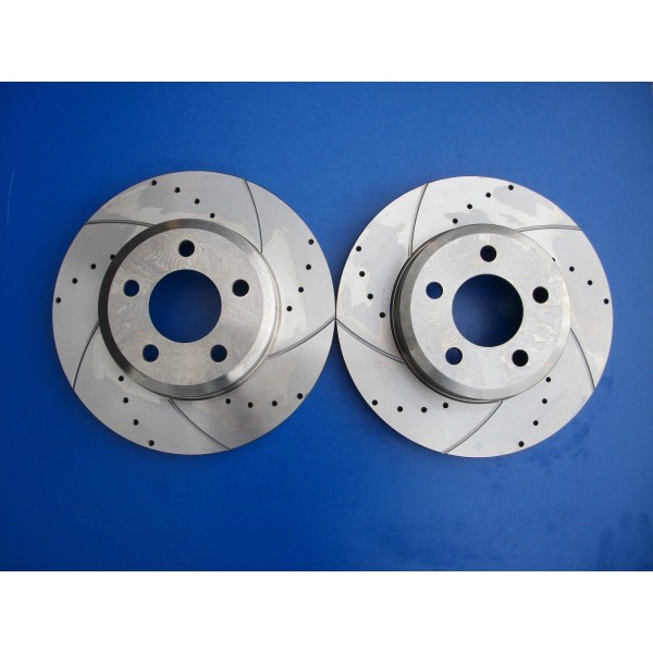 Ford Falcon BA BF Full Set Disc Rotors Drilled and Slotted Front and Rear + Pads