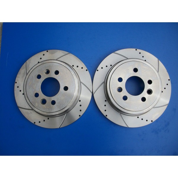 Pair x Ford Falcon Faielane BA BF FG Rear Disc Rotors Slotted & Drilled 303mm