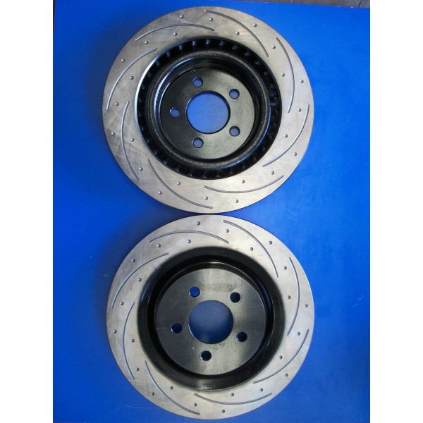 FORD FPV BA BF FG 4&6 BREMBO PISTON GT FRONT DISC ROTORS DIMPLE & SLOTTED 355MM