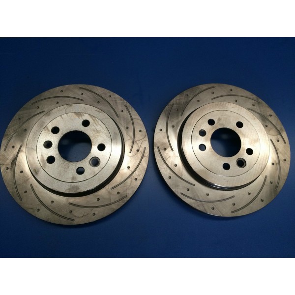 Pair Ford FPV GT GT-P BA BF Rear Disc Rotors Drilled Slotted 330mm