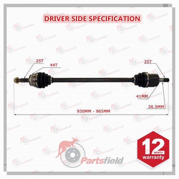 1 x RIGHT CV Drive Shaft fits Hyundai Elantra XD 1.8L 2.0L Automatic ABS 00-07
