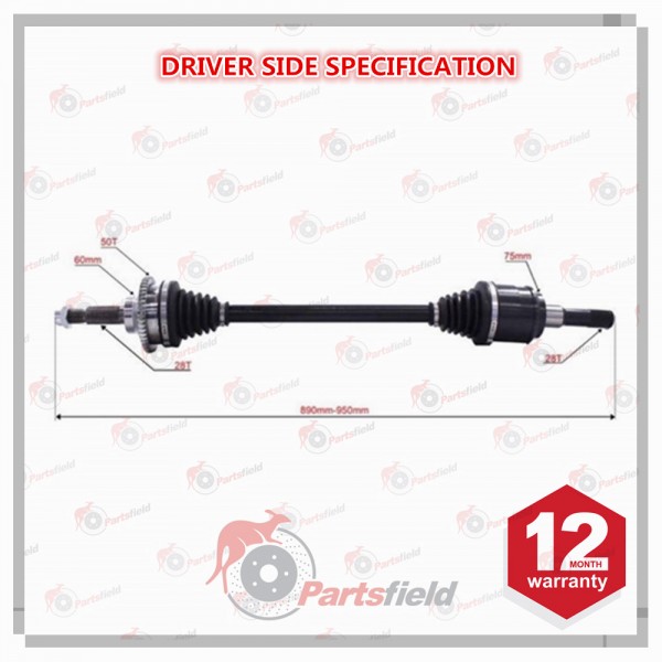 RIGHT x CV Drive Shaft fits Ford Falcon FG 6Cyl non-Turbo excl. LSD 08-11 RH